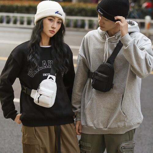 Workwear functional dark arcade bag, inspired by Instagram, Japanese style, unisex crossbody bag, couple bag, Harajuku, nylon, minimalist, Rayying, trendy, small shoulder bag