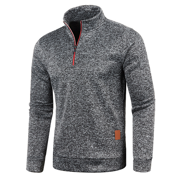 Men's Oversized Quarter Zip Knitted Sweater Plus Size Pullover_voghion.com