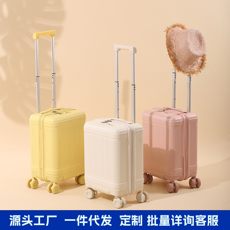 18inch Small Boarding Suitcase, Spring and Autumn Airlines Suitcase, Universal Wheel Suitcase, Women's Password Trolley Case, Men's Leather Suitcase
