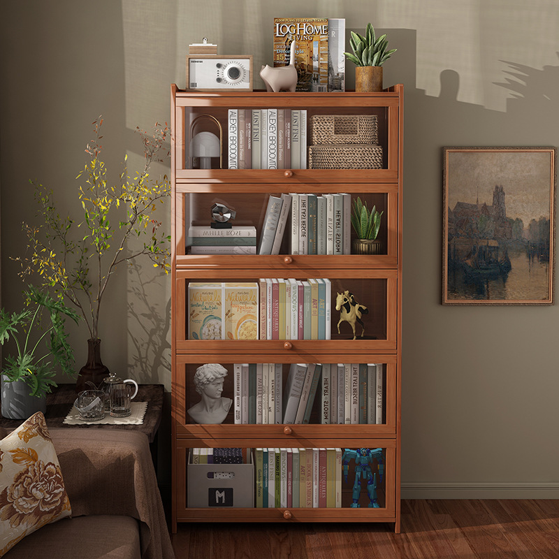 Bookshelf Multi-layer Storage Rack Bookcase Modern Simple Acrylic Home Living Room Narrow Slot Floor-standing Wall-against Book Storage