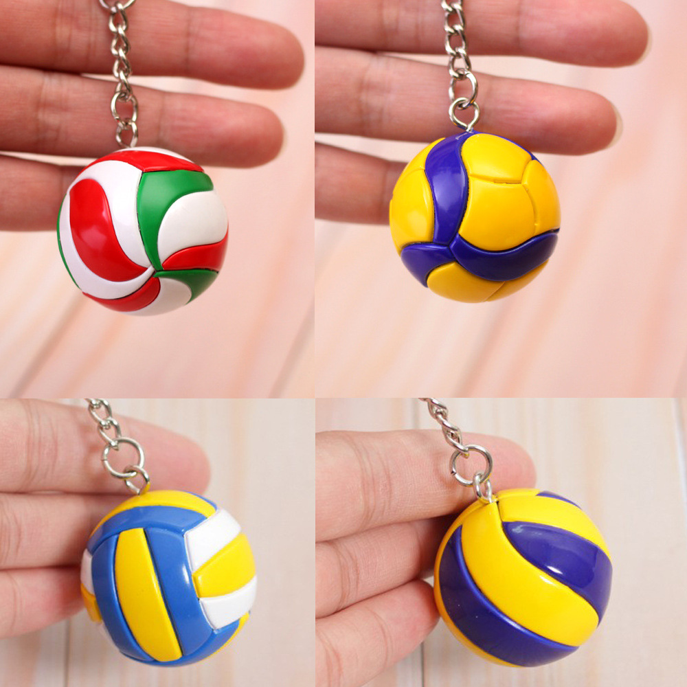 Rotating Volleyball Basketball Keychain Bag Pendant Souvenir Sports Competition Prize Creative Student Gift