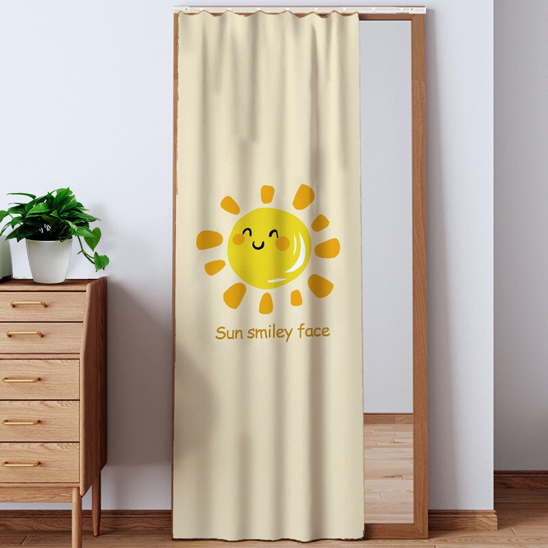 Mirror Curtain Full-Length Floor-To-Ceiling Dressing Mirror Curtain Glass Door Velcro Dust-Proof Curtain Punch-Free Slide Rail Type