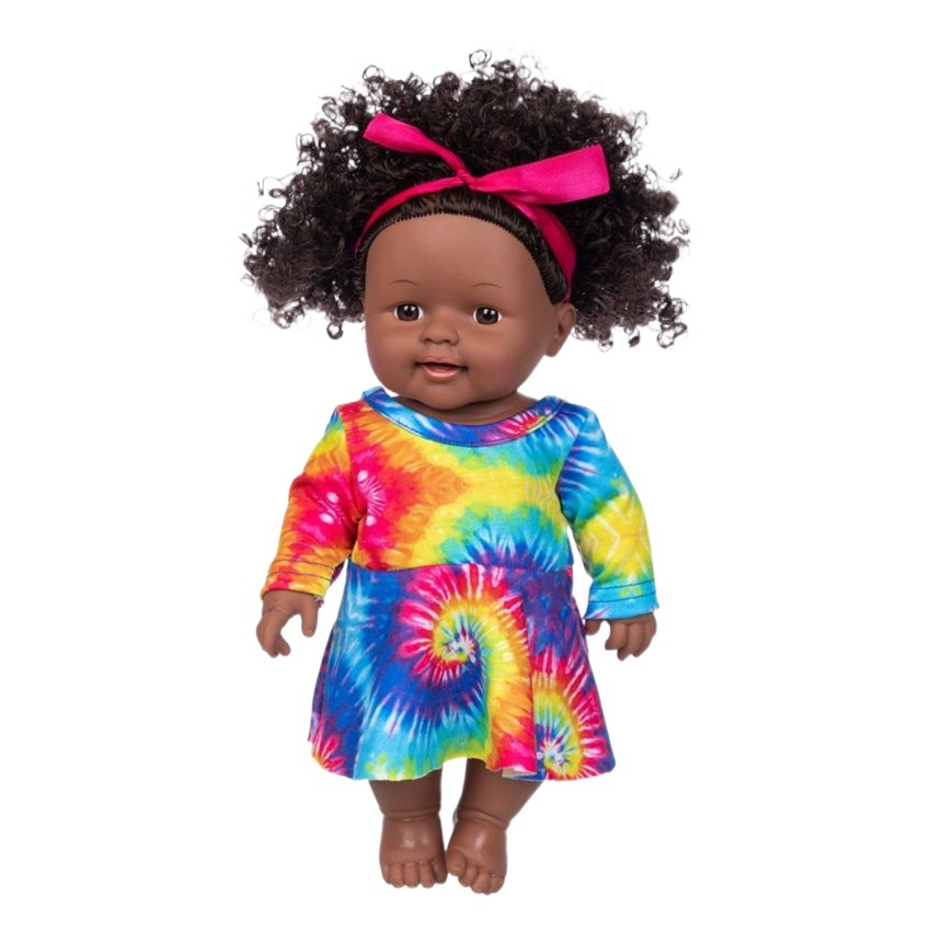 Transfronterizo de 12 pulgadas artificial bebé renacido muñeca Africana bebé muñeca de vestir muñeca de juguete modelo de muñeca de vinilo