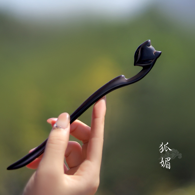 Xiangyun horquilla estilo antiguo simple diario de alto grado updo horquilla de madera nuevo estilo chino accesorios para el cabello palillos de ébano al por mayor