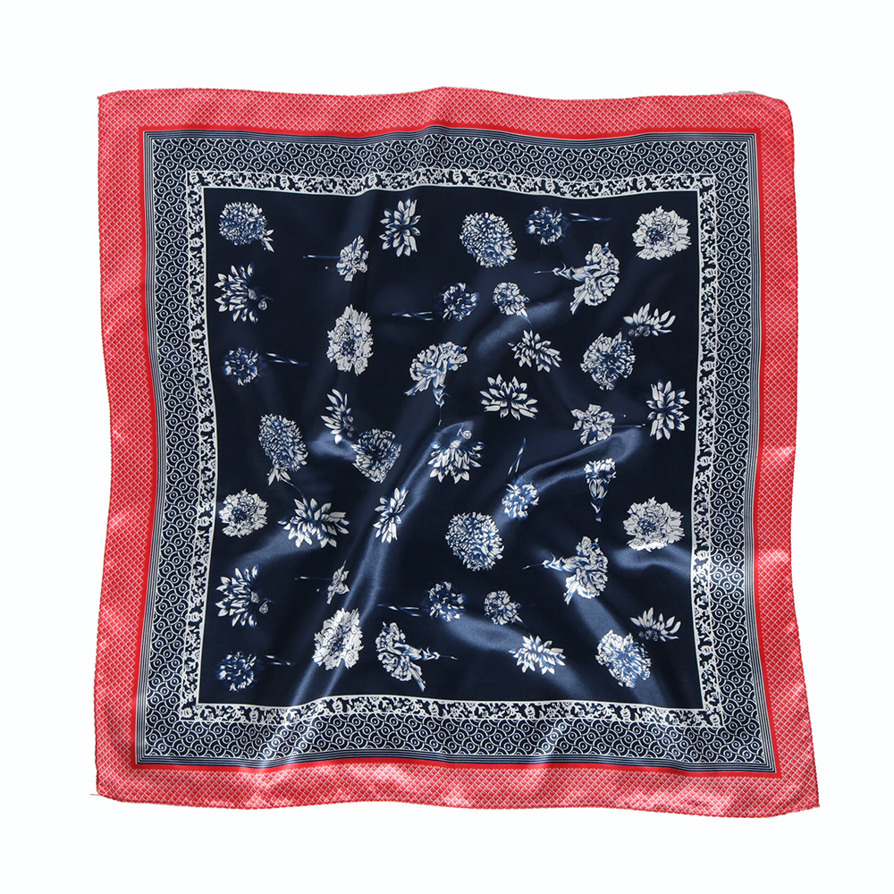 Women's Pastoral Flower Satin Silk Scarf display picture 3