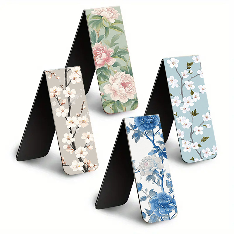 31g Weight Bookmark Stationery Type 1 Set Quantity School, Graduation Occasion Paper Card, Magnet Material Flower Pattern Pastoral Style 1 Set Flower School Graduation Paper Card Magnet Pastoral Bookmark 5