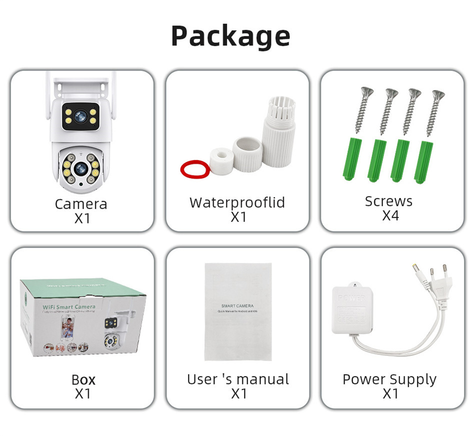ICsee Outdoor 5G Dual-Band Überwachungskamera, Doppellinse, WiFi, HD