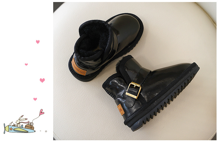 Scarponi da neve per bambini in pelle bovina impermeabili di alta qualità, stivaletti per bambini e bambine, scarpe in morbido cotone ispessito,_voghion.com