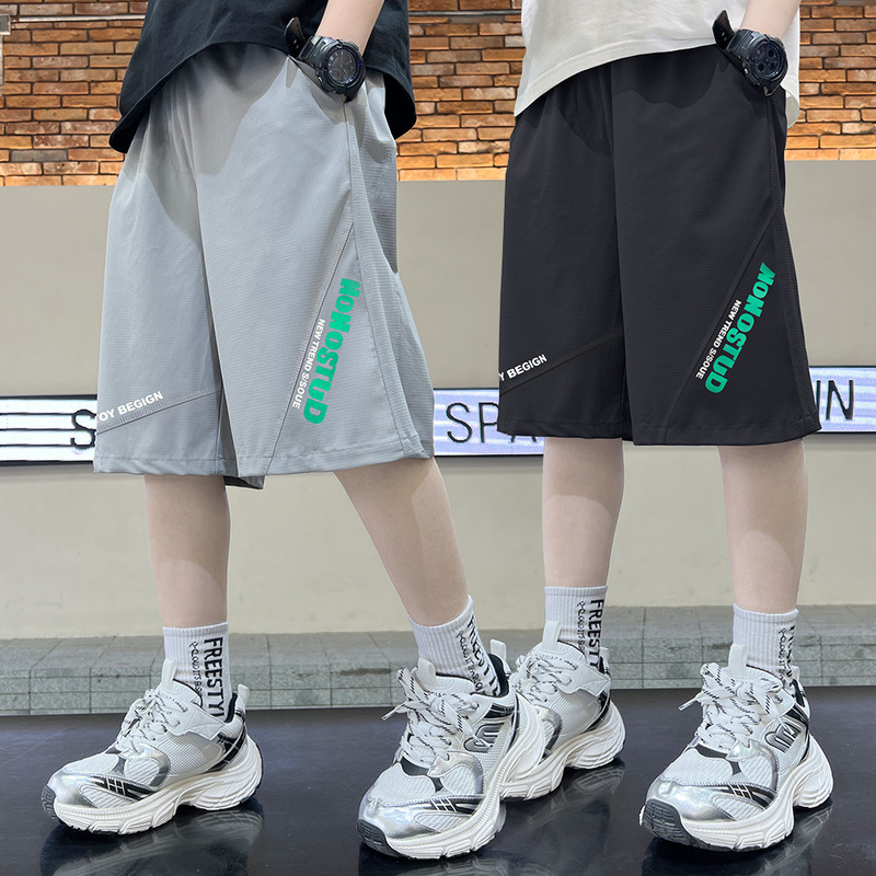 Cross-Border Korean Style Boys' Pants Summer 2026 Summer Model Outdoor Ice Silk Quick-Dry Children's Trendy Sports Shorts