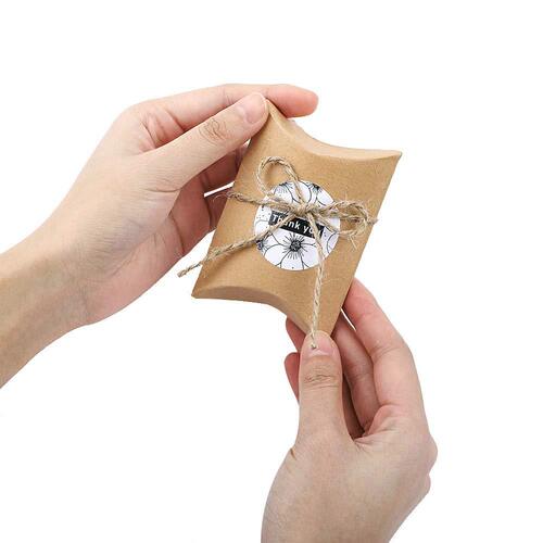 Manufacturer's kraft paper pillow box Cross-border candy box with hemp rope Cow card white card black card packaging box