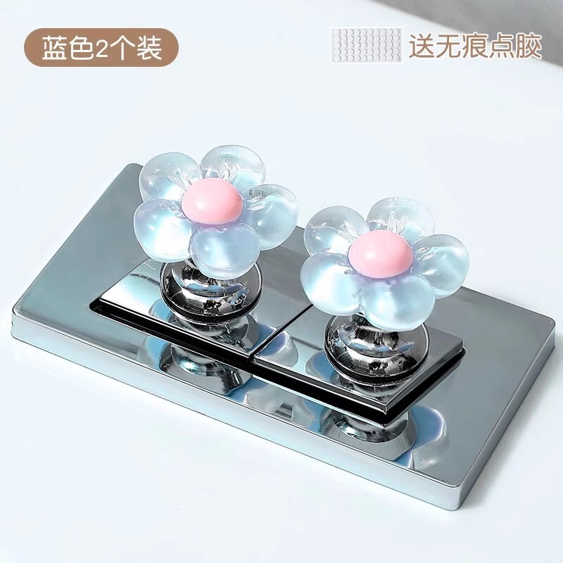 花トイレボタンマニキュア専用浴室水タンクスイッチボタンユニバーサルかわいいプレス蓋トイレ|undefined