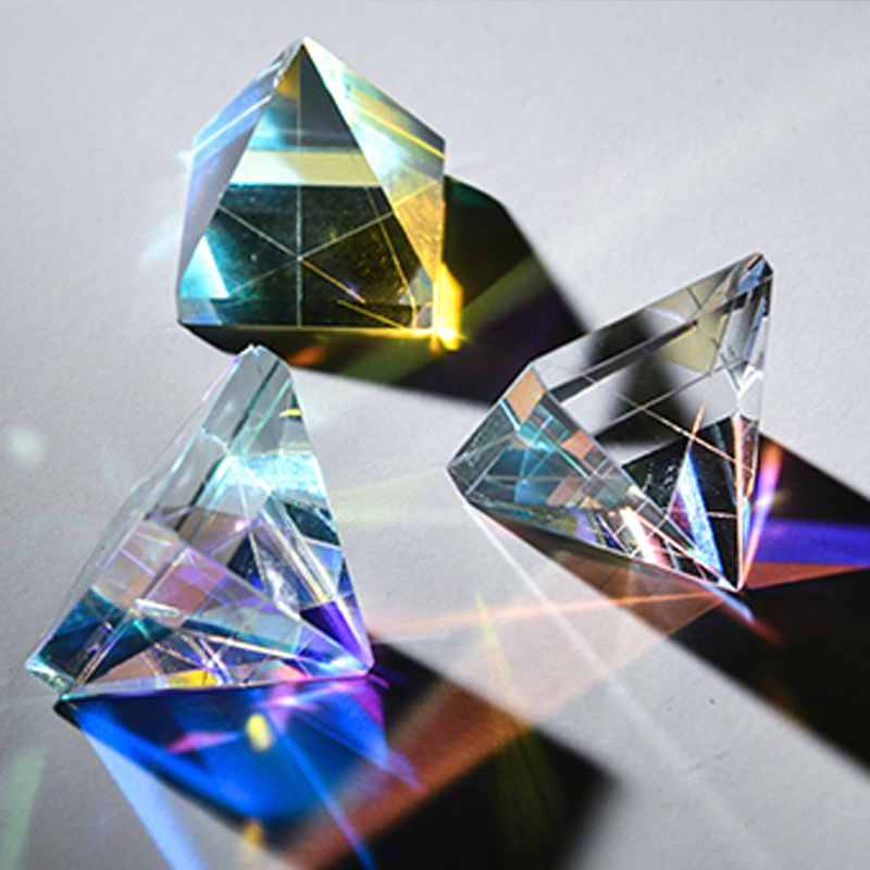 Prisma de color, receptor de sol, cubo de luz, receptor de sol, espejo de prisma, adornos de vidrio, descompresión, regalo creativo