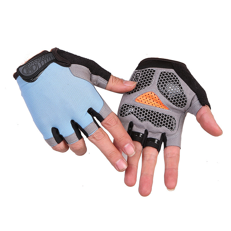 Plegable neto equitación fitness halterofilia medio dedo guantes tácticos fitness deportes al aire libre hombres y mujeres guantes de protección solar