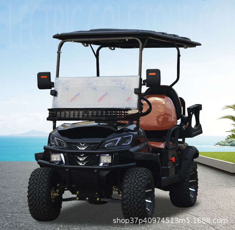 Electric golf cart course walking 2-4-6-8 scenic spots sightseeing bus hotel resort reception