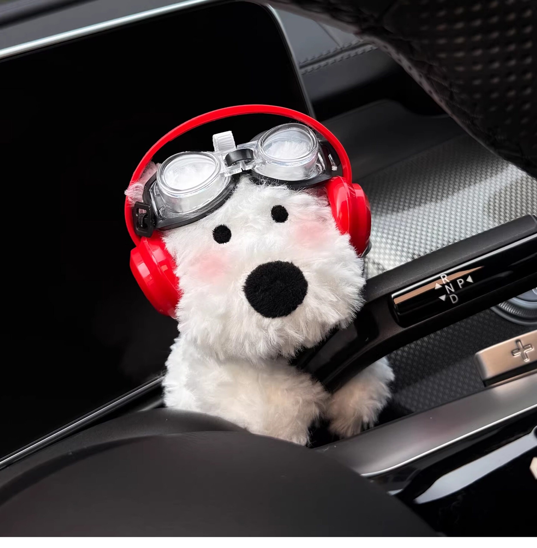 2026 New West Highland Car Dashboard Decoration Steering Wheel Light-Up Doll Wiper Ornament for Women