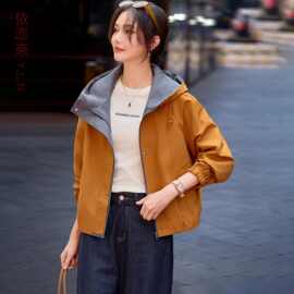 设计感连帽冲锋衣外套女2026秋季新款工装夹克时尚休闲小个子上衣