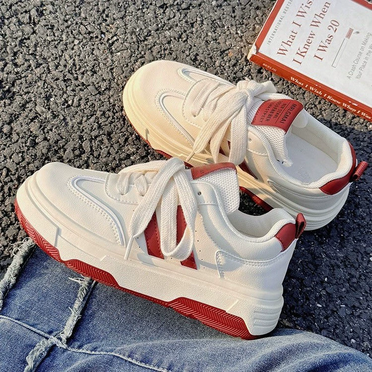 Tide, white shoes, footwear, sneakers platform, 2024 years, Korean style