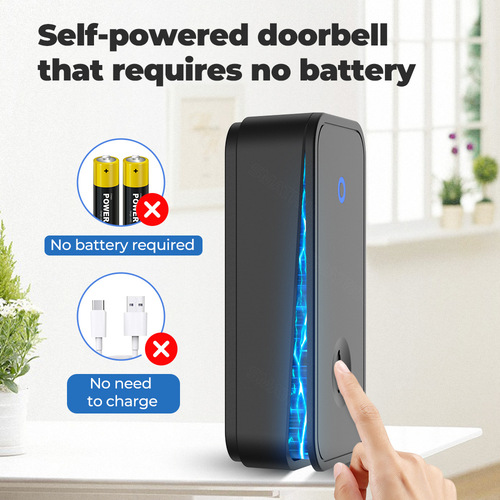 Self-generating wireless home electric doorbell intelligent communication music prompter elderly pager battery-free doorbell