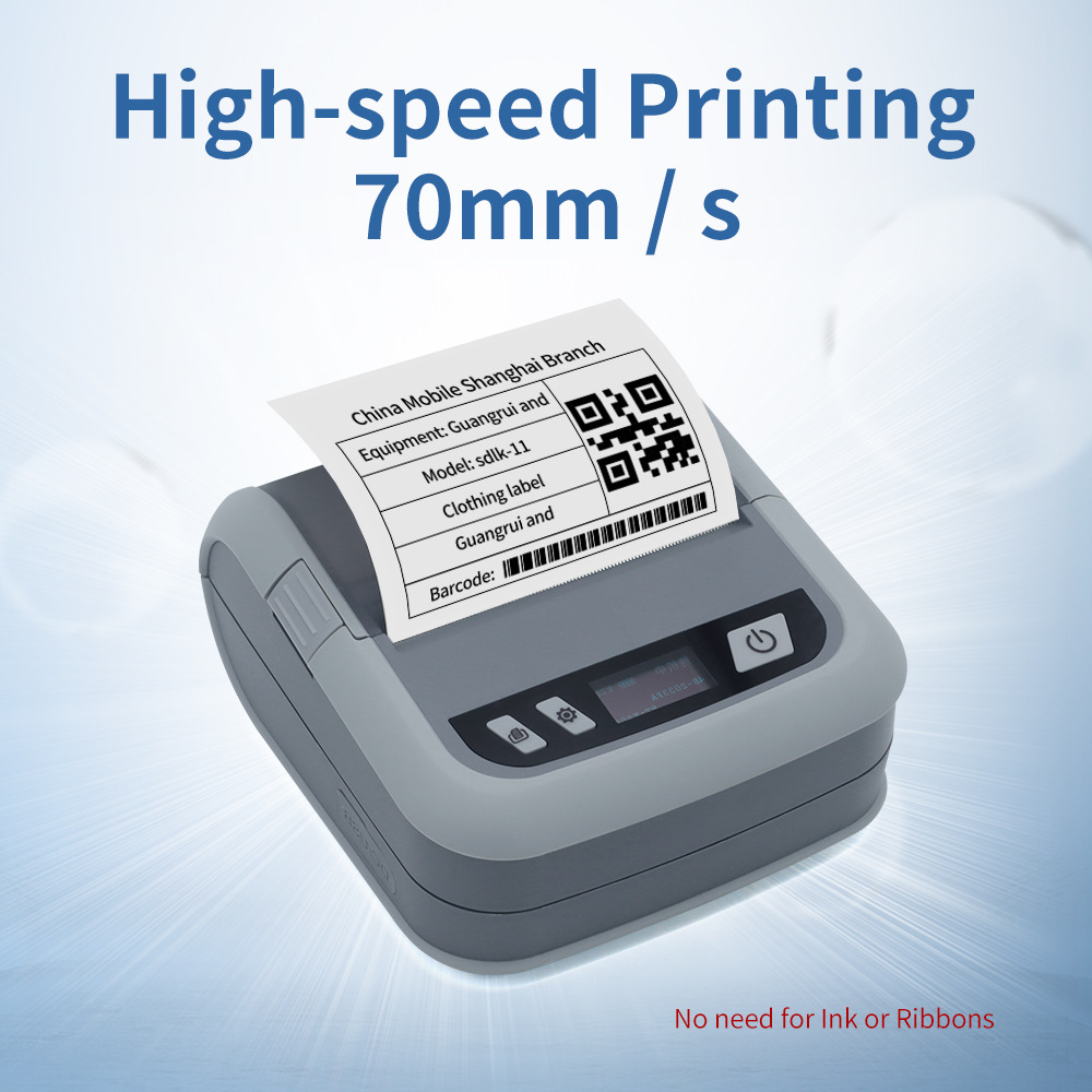 Portable Thermal Printer Takeaway Order Tickets Tags Office Barcode Printer Printer 3
