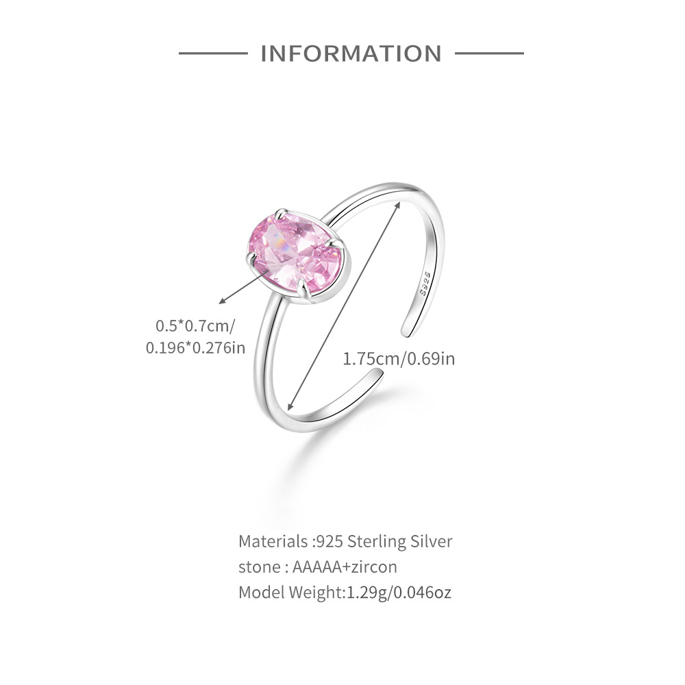 5g Weight Zircon Inlay Material Open Rings Classification Adjustable Ring Size 1 Piece Quantity Holiday, Daily Occasion 925 Sterling Silver Material Geometric Pattern Women's Gender Plating, Inlay Design Sweet Style 925 Sterling Silver Zircon Geometric Open Rings 无