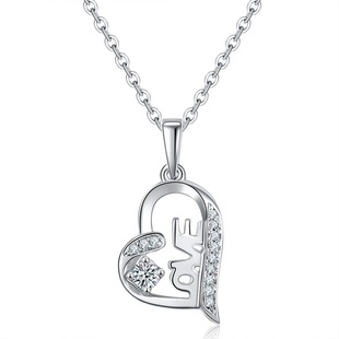 18k Rose Gold Heart-shaped Water Drops Necklace Women's Pendant Color Gold Natural Diamond Platinum Star Clavicle Chain