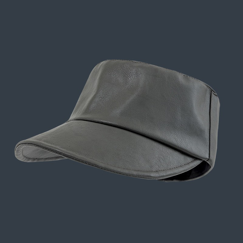 2023 nuevo sombrero de caballero negro de moda de cuero de las mujeres gorra plana superior sombrero ecuestre estilo occidental pequeña fragancia sombrero vendedor de periódicos