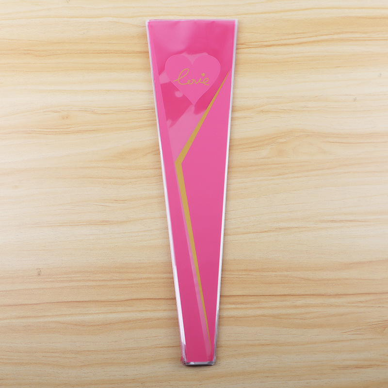 520 Día de San Valentín Corona de una sola rosa Bolsa de flores Material de embalaje Día de San Valentín OPP Bolsa de ramo de plástico al por mayor