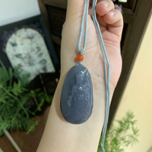 Hetian jade violet Guanyin, warm and delicate, imperial purple, safe and smooth to wear, size 50
