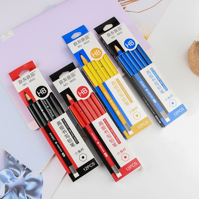 wholesale painting write pencil business affairs Hexagonal write pencil to work in an office Stationery Supplies Solid HB pencil