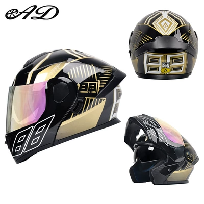 Motosiklet kaskı (dəbilqə) – Foreign Trade 3C Certified Motorcycle Helmet - dot3c-golden-ant-colorful-mirror-hd-mirror-m-size-55-56cm