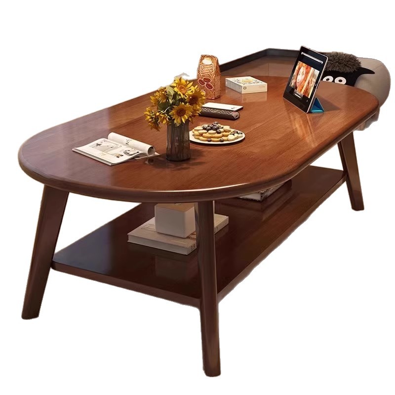 Mesa de té de piernas de madera sólida sala de estar doméstica nueva sensación de alto nivel sofá de estilo medieval mesa de té simple mesa