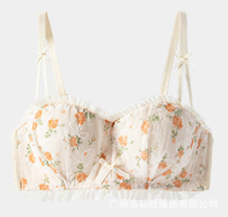 Ropa interior superior de tubo de niña de verano floral, sin costuras, hermosa espalda, sin anillo de acero, pechos pequeños, sujetador de texto grande image 8