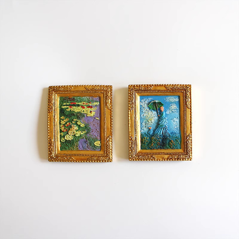 72g Weight Refrigerator Magnet Home Textiles & Decor Type Elegant Classical Oil Painting Resin Refrigerator Magnet