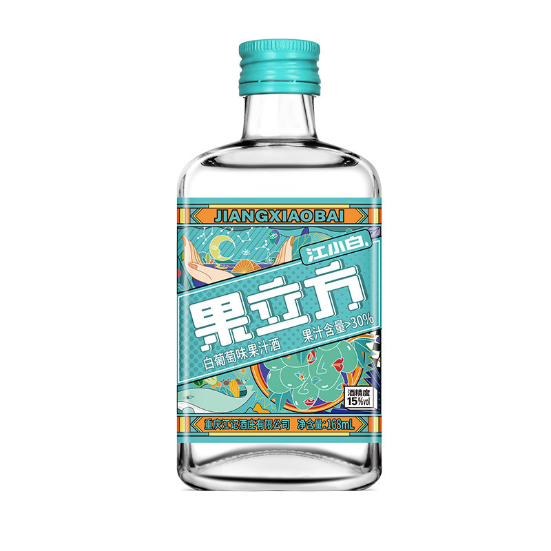 果立方果酒168ml*1瓶白葡萄味15度果汁酒