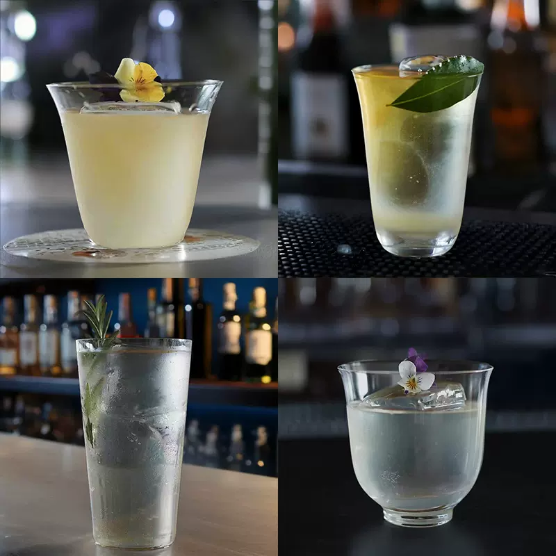 日式木村系列超薄玻璃杯水杯酒杯海波杯柯林杯鸡尾酒杯威士忌杯子