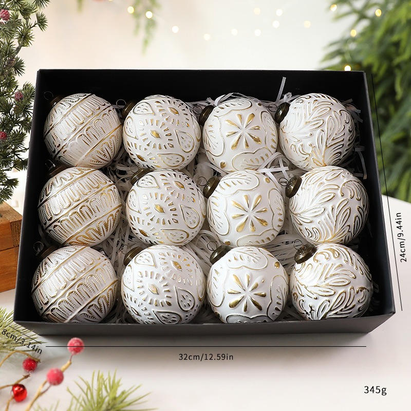 Colgante de Bola de Navidad Estilo Retro de Plástico Decorativo para Navidad y Fiestas