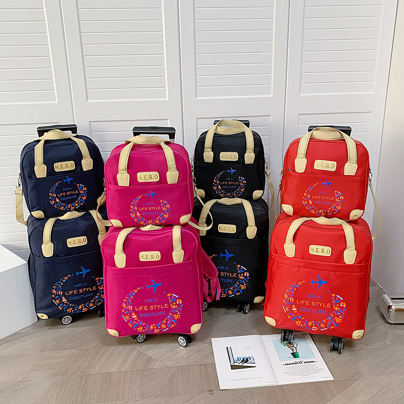 スーツケース万向輪子母バッグ旅行バッグ軽便出張旅行多機能搭乗バッグオックスフォード布印ロゴ