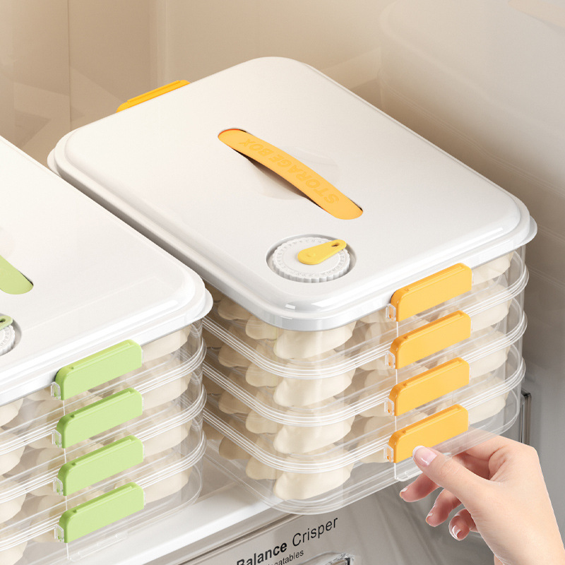 Caja de albóndigas caja de almacenamiento sellada especial para la conservación de alimentos domésticos wonton caja de almacenamiento de refrigerador de cocina congelada rápida