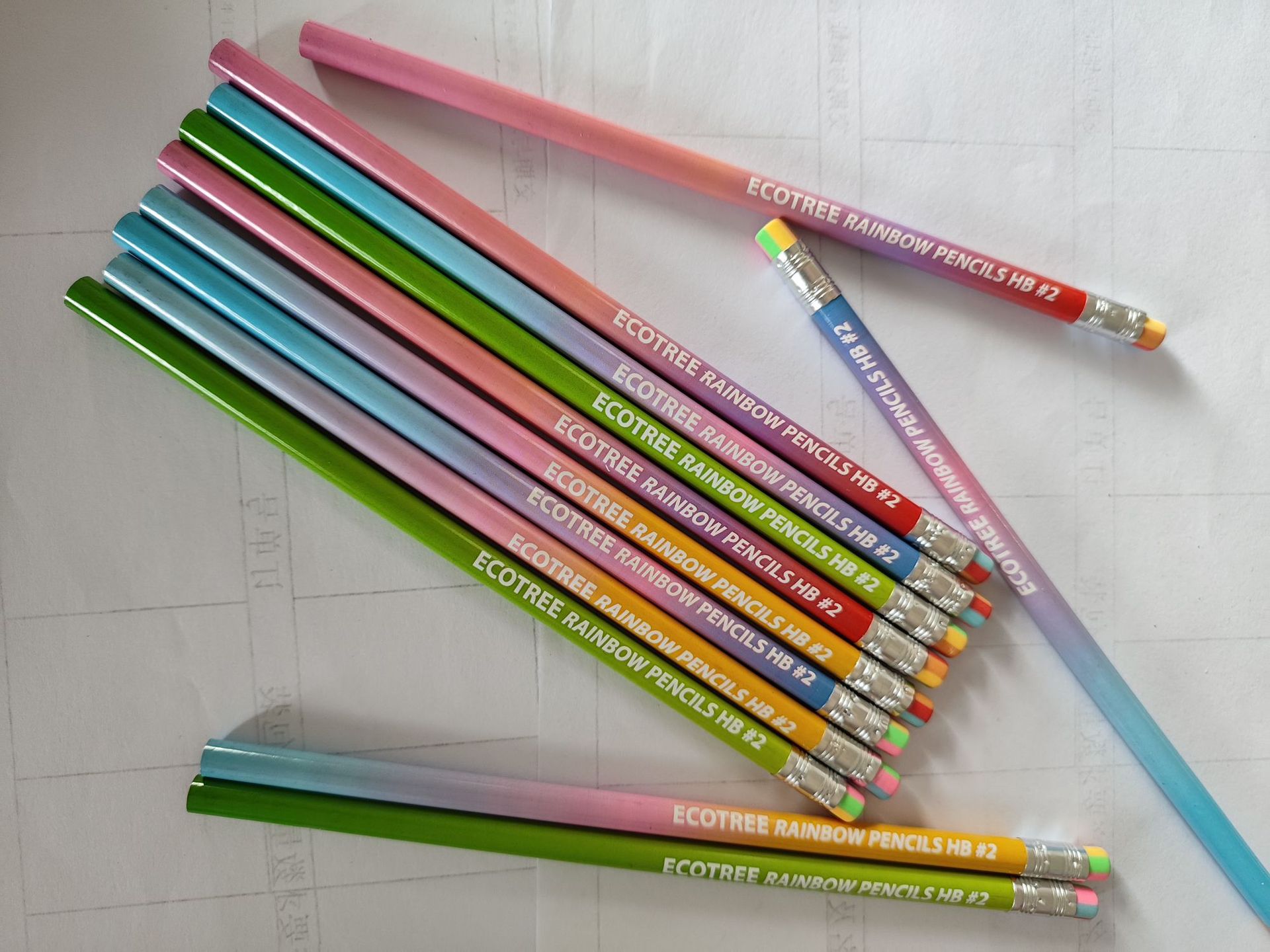 Arco Iris gradiente pluma protección del medio ambiente Jardín de Infantes Escuela Primaria graduación e-commerce transfronterizo e-commerce lápiz de madera personalizado