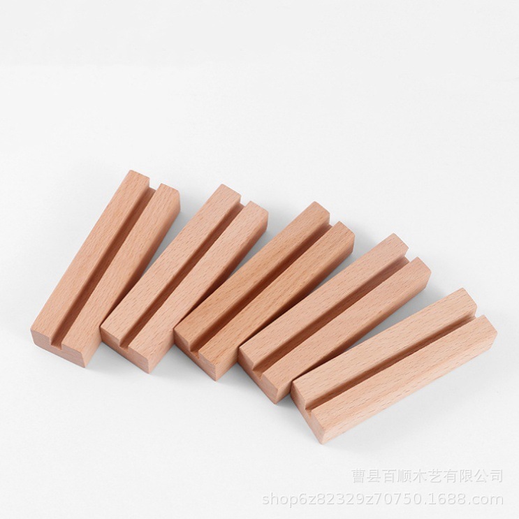 木製卓上カレンダーホルダー ポストカードメッセージホルダー デスクトップノート名刺ホルダー QRコード スクエアベース メニューオーナメント|undefined