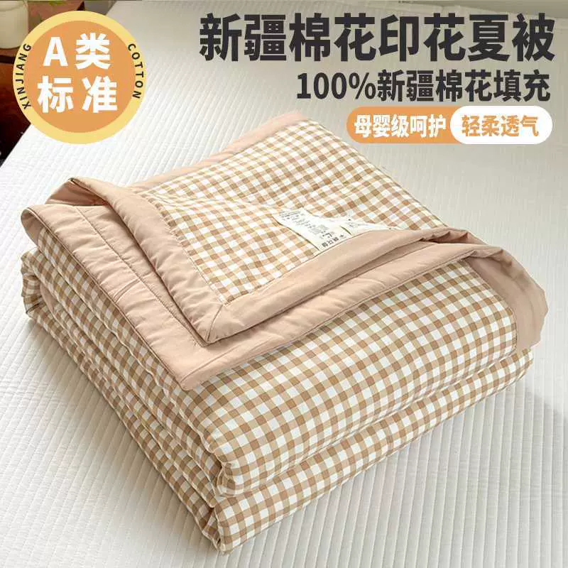 南通家纺床上2025新款100%新疆棉花夏凉被无印风被子被芯团购批发