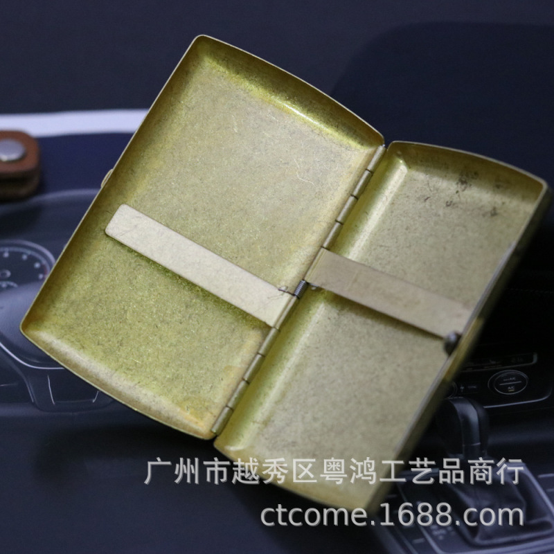 Coolbao タバコボックス KC7 シリーズ真鍮光沢のある 12 パックファッショナブルで絶妙なタバコボックストレンディなローレットメタルタバコボックス|undefined