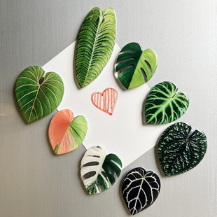 Hot sale simulation plant leaf pattern refrigerator magnet acrylic drop glue refrigerator magnet magnetic soft magnetic patch jewelry