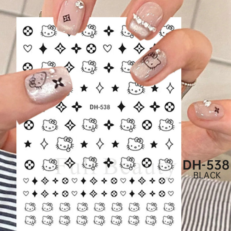 国境を越えたネットホットなネイルシールかわいいアニメのハローキティのバックゴムネイルシールnail|undefined