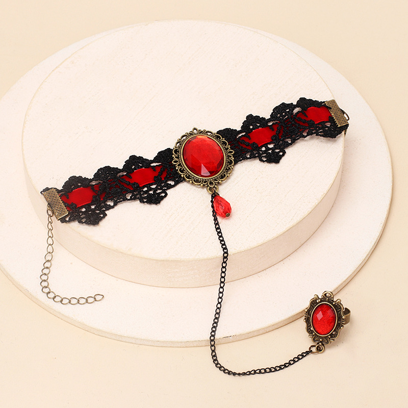 15g Weight Lace One-piece Chain Bracelet Ring Fashion Design Sense Retro Jewelry