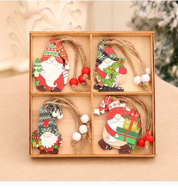 Christmas Cute Santa Claus Wood Party Hanging Ornaments 12 Pieces display picture 1