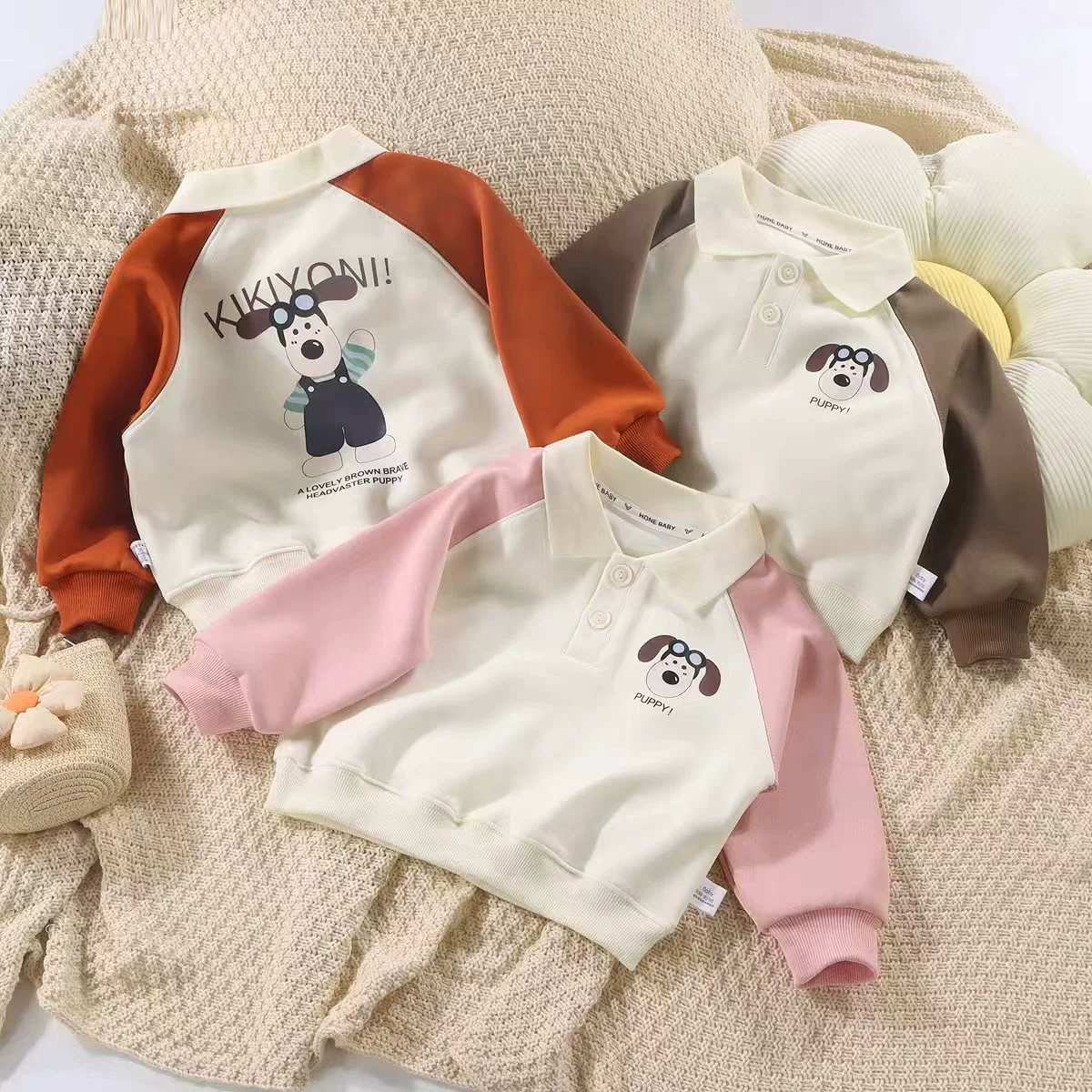 Весна 2025, новая детская одежда, толстовка с длинными рукавами, рубашка ПОЛО, стильный простой лоскутный модный топ с принтом, универсальный