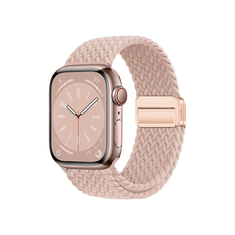 适用AppleWatch时尚四点磁吸扣尼龙编织回环苹果表带实用显质感|undefined
