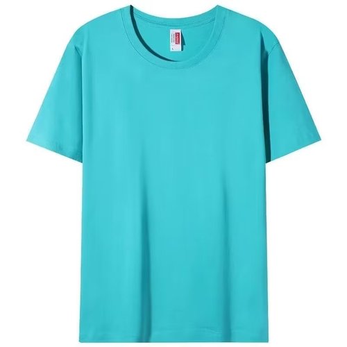 Heavyweight pure cotton summer trend solid pure white versatile loose fitting crew neck short sleeve T-shirt for men as a base layer top