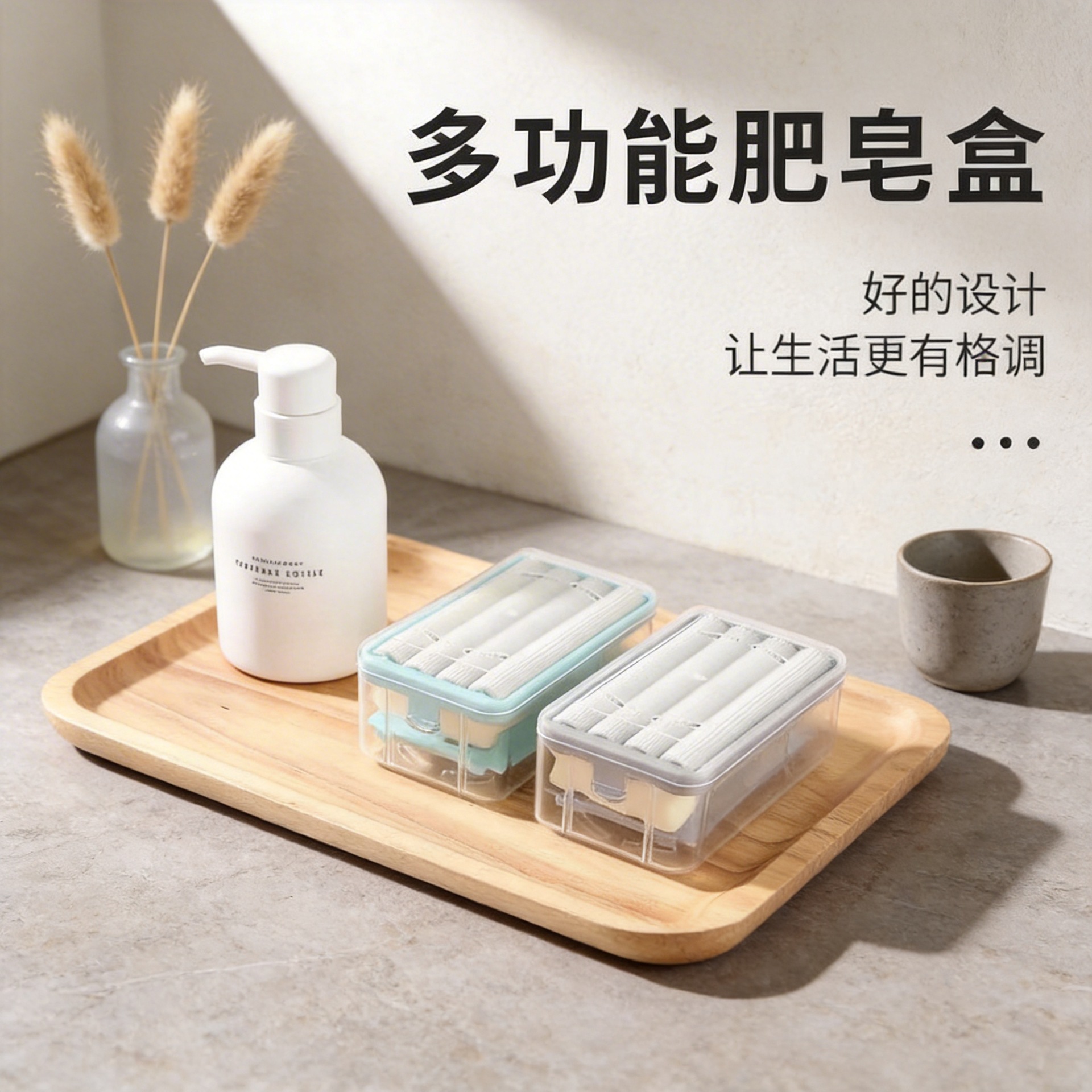 Roller Soap Box Soap Box Hands-Free Foaming Soap Box Soap Box Light Luxury Household Drain Storage Box